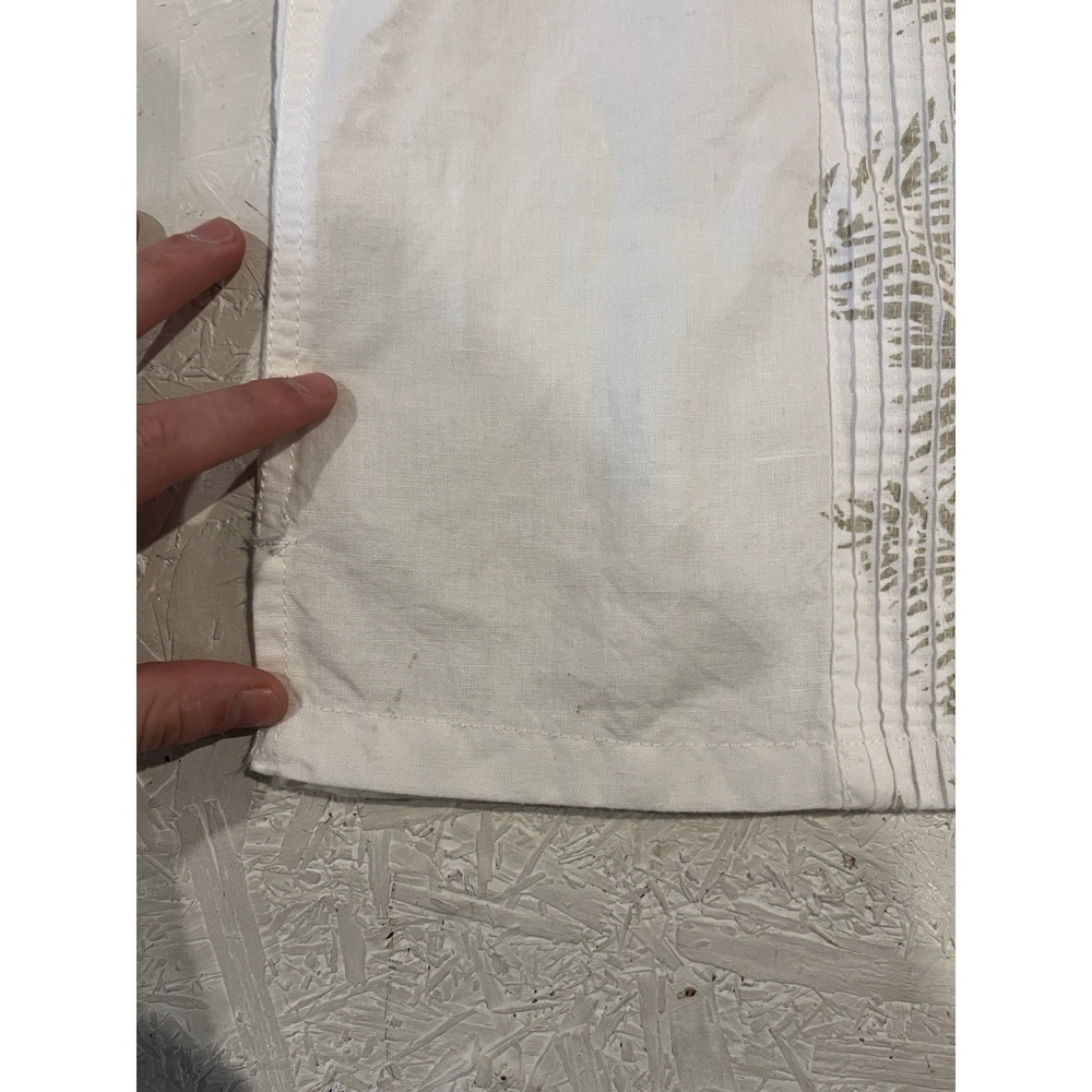 Tasso Elba Island Natural Linen Wooden Button Up Shirt Men's Size Large White - Picture 4 of 11
